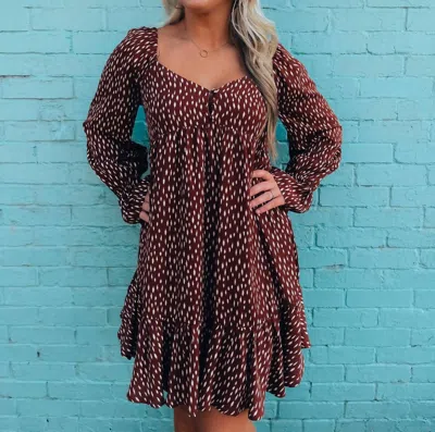 Very J All Dolled Up Dress In Brick In Red