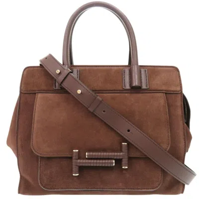 Pre-owned Tod's Suede Leather Handbag Shoulder Bag () In Brown