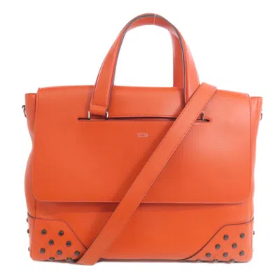 Pre-owned Tod's Leather Tote Bag () In Orange