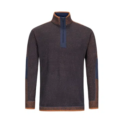 F/x Fusion Men's Plaited Sweater In Navy In Blue