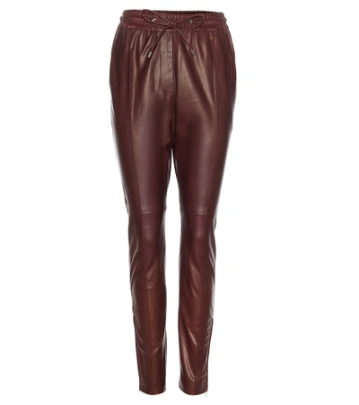 Givenchy Leather Trousers In Red