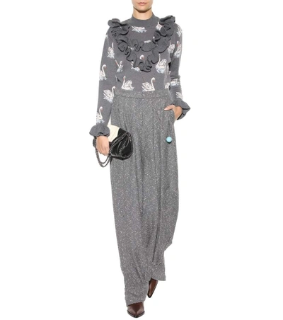 Shop Stella Mccartney Knitted Wool Trousers In Grey