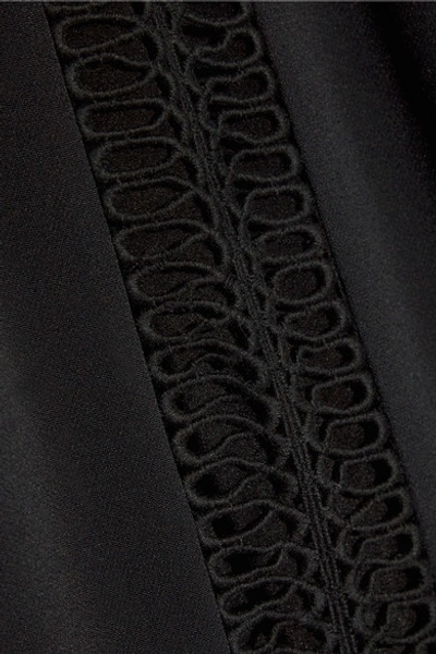 Shop Jonathan Simkhai Crochet-trimmed Crepe Midi Dress