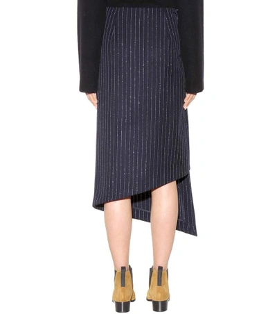 Shop Acne Studios Pate Pinstriped Wool Skirt In Eavy
