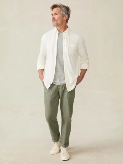 Faherty Coastline Knit Shirt In Whitewall