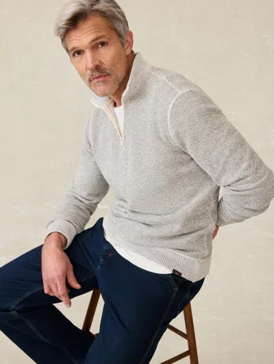 Faherty Whitewater Quarter Zip In Grey Shell Loop