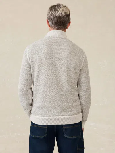 Faherty Whitewater Quarter Zip In Grey Shell Loop