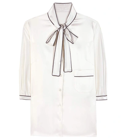 Shop Dolce & Gabbana Silk Blouse In White