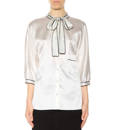 Shop Dolce & Gabbana Silk Blouse In White