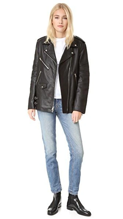 Shop Alexander Wang Boyfriend Moto Jacket In Jet