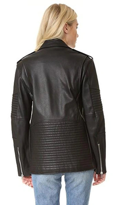 Shop Alexander Wang Boyfriend Moto Jacket In Jet