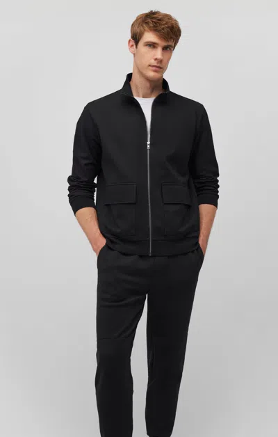 Mavi Double Pocket Zip-up Jacket In Black In Black