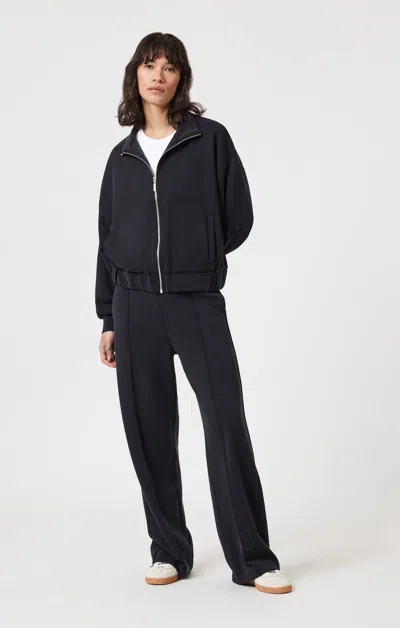 Mavi Sporty Luxe Tencel™ Full Zip Sweatshirt In Black In Black