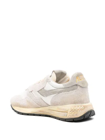Autry Reelwind Suede And Technical Textile Trainer In White