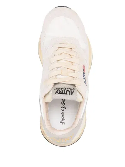 Autry Reelwind Suede And Technical Textile Trainer In White