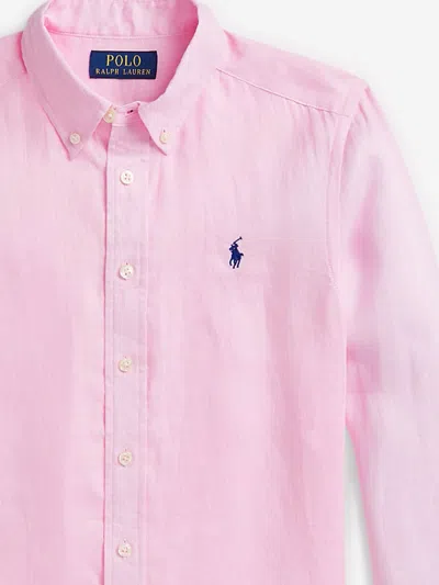 Polo Ralph Lauren Ralph Lauren Boys Linen Shirt In Pink