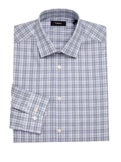 Theory Dover Plaid Dress Shirt In Victory Multi