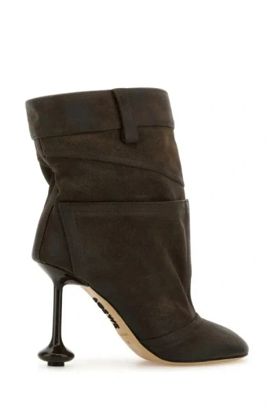 Loewe Suede Ankle Boots With 9 Cm Heel Height For Women