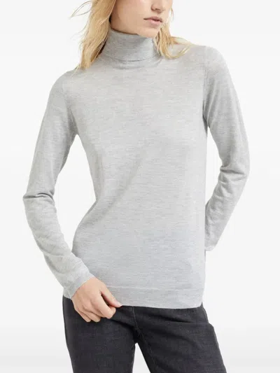 Brunello Cucinelli Cashmere-silk Glitter Turtleneck Sweater