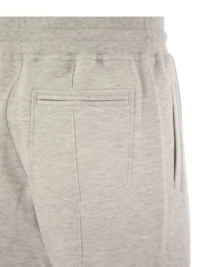 Brunello Cucinelli Pearl Grey Cotton Fleece Trousers