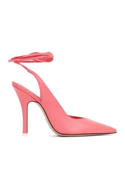 Shop Attico Pink Leather Venus Pumps