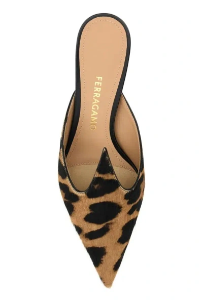 Ferragamo Dorye Leopard-print Calf Hair Mules
