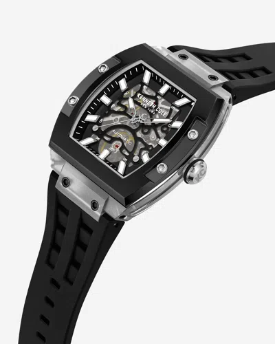 Kenneth Cole Automatic Silicone Watch In Black