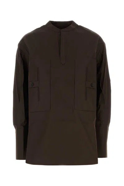 Co Brown Poplin Shirt In Brown