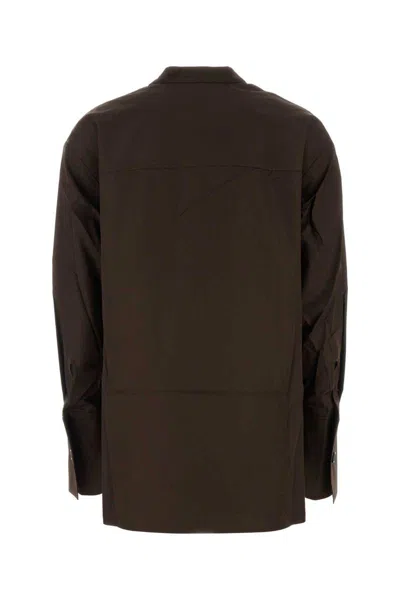 Co Brown Poplin Shirt In Brown