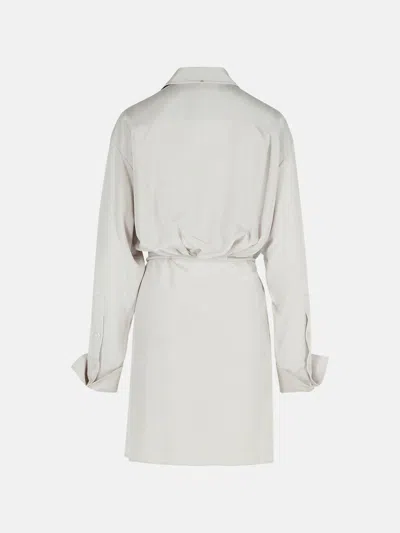 Sportmax Eolie Grey Silk Dress In Silver