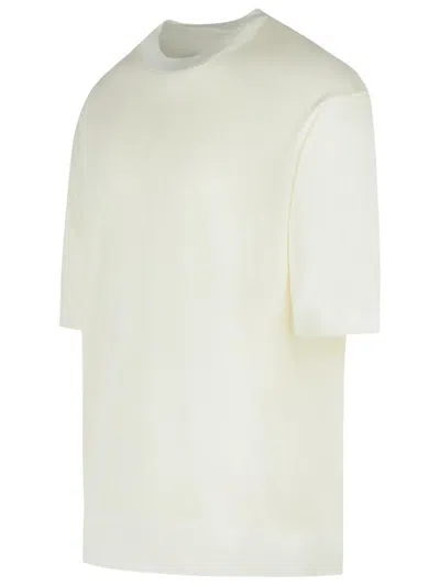 Laneus Cotton Sweater Short Sleeves In Beige
