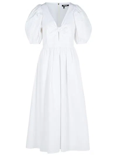 Rotate Birger Christensen Rotate Puff Sleeve Midi Dress In White