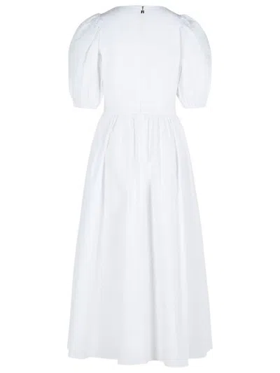 Rotate Birger Christensen Rotate Puff Sleeve Midi Dress In White