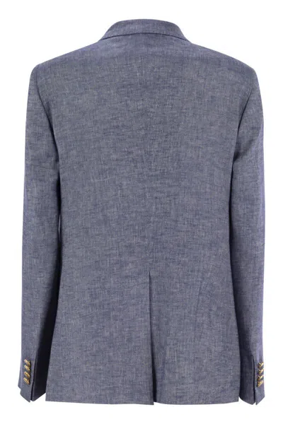 Tagliatore Women's Paris - Linen And Viscose Double-breasted Blazer In Beige