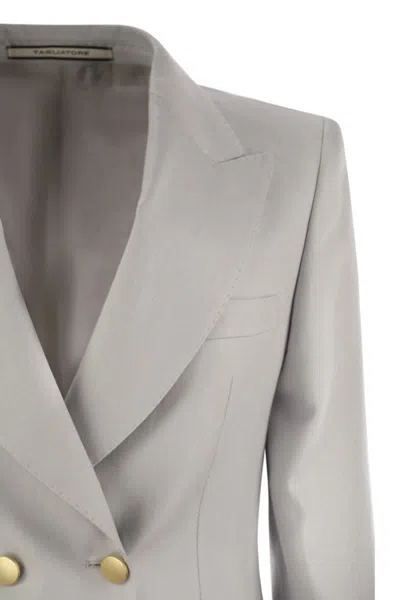 Tagliatore Women Linen Double-breasted Blazer In Light Grey