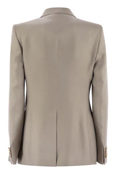 Tagliatore Paris Linen Double Breasted Blazer In Beige
