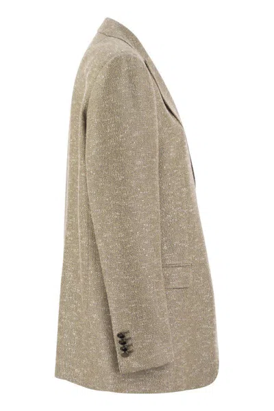 Tagliatore Women's Two-button Jacket With Micro Sequins In Beige