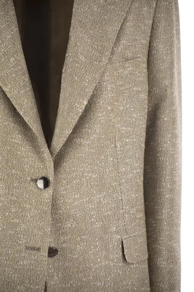 Tagliatore Women's Two-button Jacket With Micro Sequins In Beige
