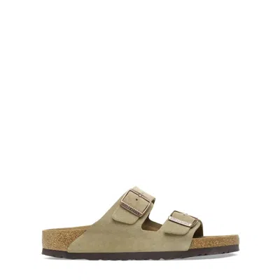 Birkenstock Arizona Suede Dual-buckle Slide Sandals In Brown