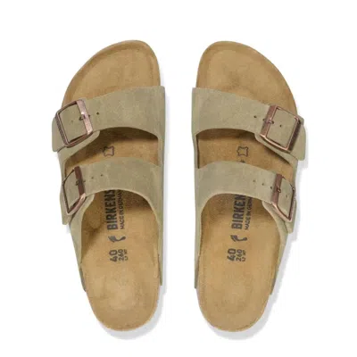 Birkenstock Arizona Suede Dual-buckle Slide Sandals In Brown