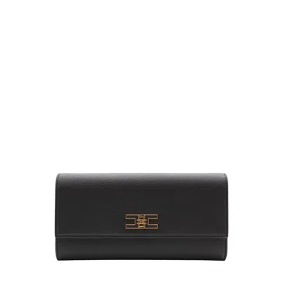 Elisabetta Franchi Black Twist-lock Fastening Detachable Chain-link Shoulder Strap In Black