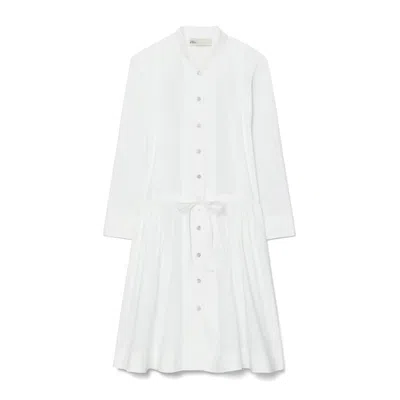 Tory Burch Belted Mini Shirt Dress In White