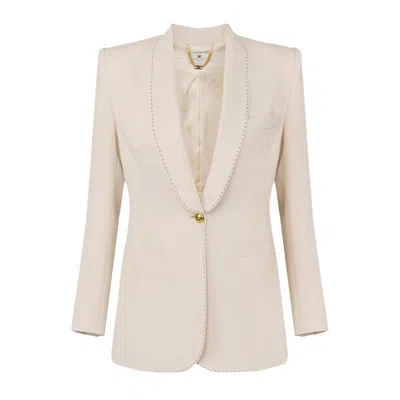 Elisabetta Franchi Single-breasted Jacket Tailored Silhouette In Brown