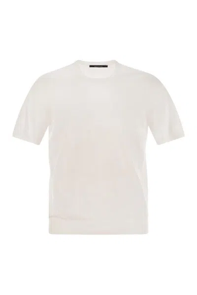 Tagliatore Basic Short-sleeved Cotton T-shirt In White