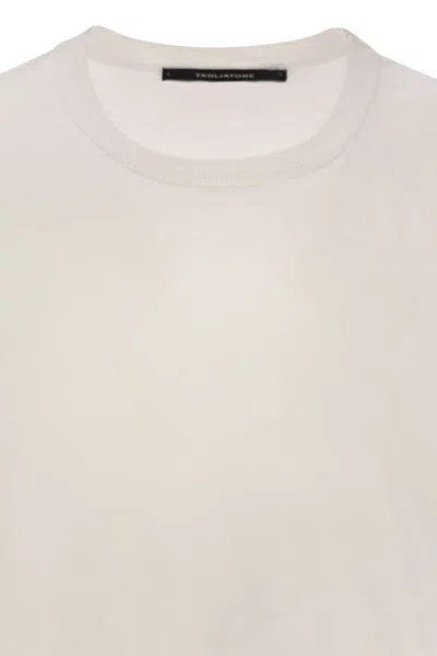 Tagliatore Basic Short-sleeved Cotton T-shirt In White