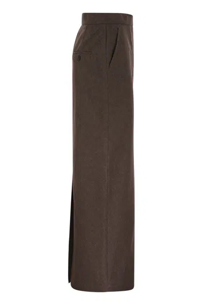 Max Mara Women's Pianosa - Denim-effect Cotton Skirt In Brown