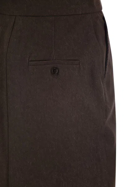 Max Mara Women's Pianosa - Denim-effect Cotton Skirt In Brown