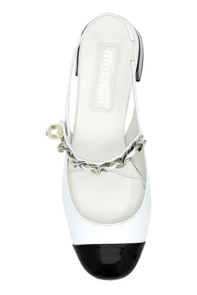 Miu Miu Chain Strap Slingback Cap Toe Pump