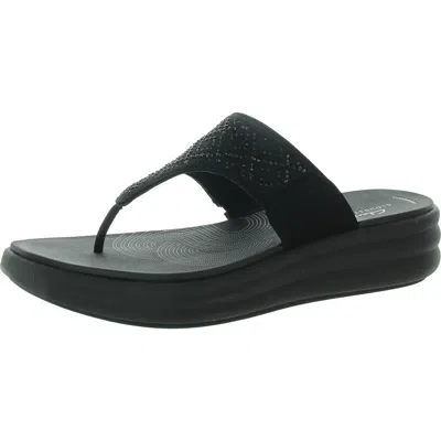 Cloudsteppers By Clarks Brio Vibe Womens Thong Slip On Flip-flops In Black