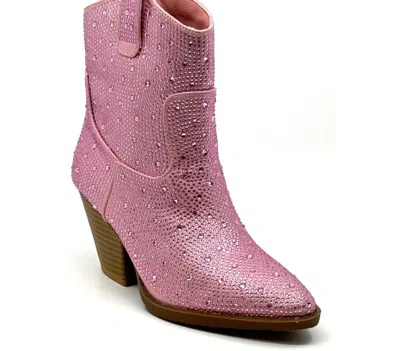 Forever Women's Ankle Stone Bootie In Pink In Pink